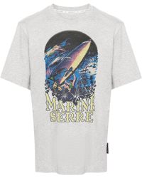 Marine Serre - Camiseta con ilustración estampada - Lyst