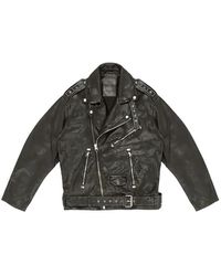 HTC - Melrose Stud-Embellished Belted Leather Jacket - Lyst