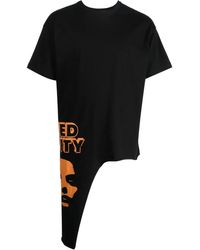 Raf Simons - Graphic-Print Asymmetric T-Shirt - Lyst