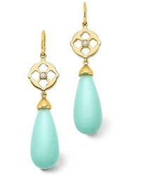 EDINA KISS - Chalcedony And Diamond Drop Earrings - Lyst