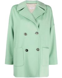 Alberto Biani - Double-Breasted Virgin Wool Coat - Lyst