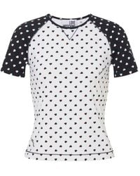 Love Moschino - Printed Technical Jersey T-Shirt - Lyst