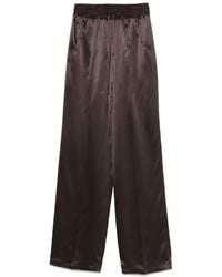 Kiton - Drawstring Silk Straight Trousers - Lyst