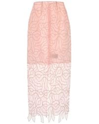 Cecilie Bahnsen - Bow-Embroidered Organza Mid Skirt - Lyst