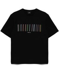 Paul Smith - Stitch Stripe-Print Cotton T-Shirt - Lyst