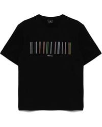 Paul Smith - Stitch Stripe-Print Cotton T-Shirt - Lyst
