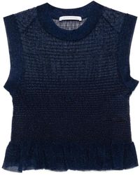 Cecilie Bahnsen - Ruffled Knit Top - Lyst