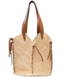 Isabel Marant - Tampa Leather-Trimmed Raffia Shoulder Bag - Lyst