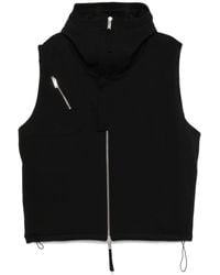 Thom Krom - Sleeveless Zip-Up Cotton Hoodie - Lyst