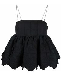 Beverly stripe fil sales coupé peplum satin top