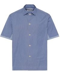 Sacai - Stripe-Print Poplin Shirt - Lyst