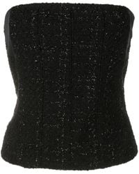 Gloria Coelho - Metallic Check-Pattern Strapless Top - Lyst