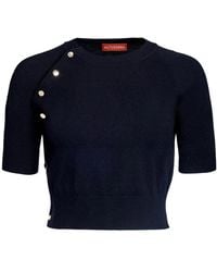 Altuzarra - Short-Sleeve Knitted Crop Top - Lyst
