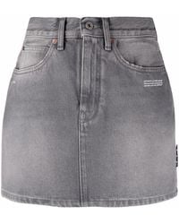 Off-White c/o Virgil Abloh - Logo-print Denim Skirt - Lyst