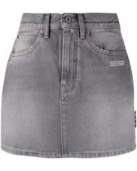 Off-White c/o Virgil Abloh - Logo-print Denim Skirt - Lyst