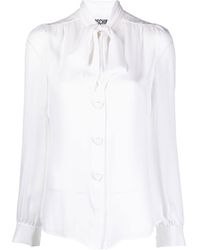 Moschino - Pussy-bow Collar Silk Blouse - Lyst