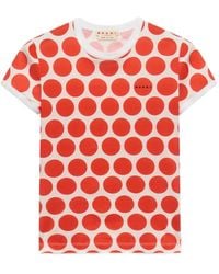 Marni - Camiseta De Algodón Con Estampado De Polka Rhythm - Lyst