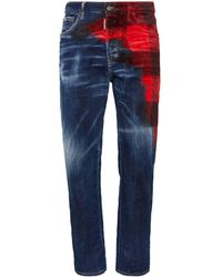 DSquared² - Checked-panel Denim Jeans - Lyst