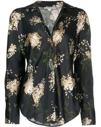 Vince - Floral-Print Silk Shirt - Lyst