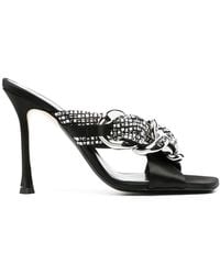 N°21 - Chunky Chain Crystal-Embellished Sandals - Lyst