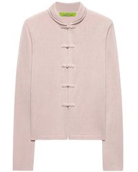 Shanghai Tang - Frog-Fastening Silk Cardigan - Lyst