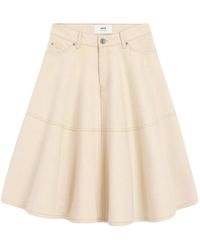 Ami Paris - Button-Fastening Cotton Midi Skirt - Lyst