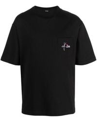 Kiton - T-Shirt mit Logo-Stickerei - Lyst
