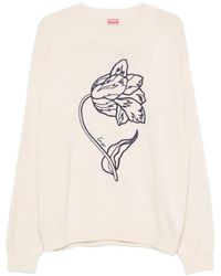 KENZO - Floral-Embroidered Sweater - Lyst