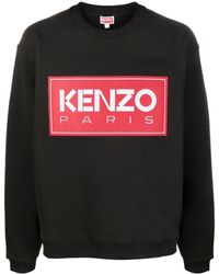 KENZO - Logo Cotton Crewneck Sweatshirt - Lyst