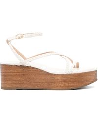 Stuart Weitzman - Wovette Wedge Sandals - Lyst