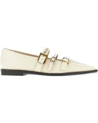Pinko - Buckle-Embellished Pointed Ballet Flats - Lyst