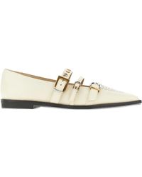 Pinko - Buckle-Embellished Pointed Ballet Flats - Lyst