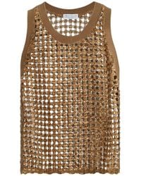 Brunello Cucinelli - Oberteil Mit Stickerei - Lyst