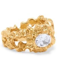 Oscar de la Renta - Coral Crystal-embellished Ring - Lyst