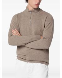 Drumohr - Zip-Fastening Ribbed-Trim Jumper - Lyst
