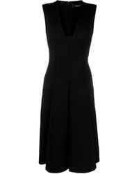 Versace - Box-Pleat Sleeveless Midi Dress - Lyst