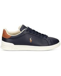 Polo Ralph Lauren - Logo-Embroidered Leather Sneakers - Lyst