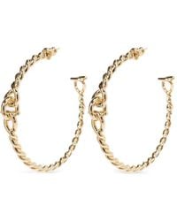 Ferragamo - Large Twisted Chain Gancini Hoop Earrings - Lyst
