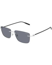 Montblanc - Rectangle Rimless Sunglasses - Lyst