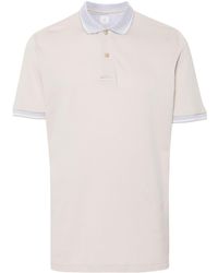 Eleventy - Stripe-detail Cotton Polo Shirt - Lyst