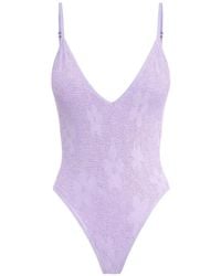 Bondeye - Textured-Floral Swimsuit - Lyst