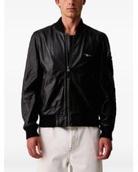 Aeronautica Militare - Logo-Plaque Leather Jacket - Lyst