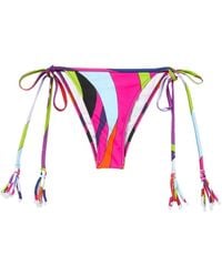 PUCCI - Iride-Print Side-Tie Bikini Bottoms - Lyst