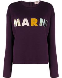 Marni Felpa con applicazione - Viola