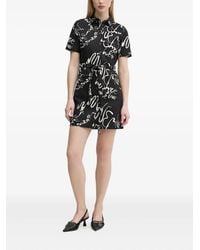Desigual - Script-Print Shirt Mini Dress - Lyst
