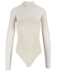 Elisabetta Franchi - Ribbed Corset Knit Bodysuit - Lyst