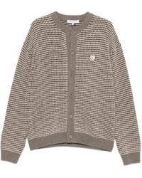 Maison Kitsuné - Fox Head-Patch Waffle-Knit Cardigan - Lyst