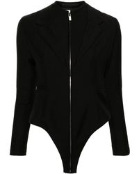 Noir Kei Ninomiya - Pintuck-detailing Tailored Bodysuit - Lyst