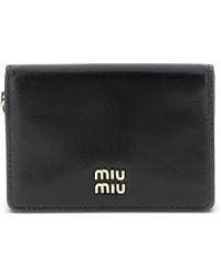Miu Miu - Leather Card Holder - Lyst