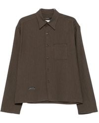 Song For The Mute - School Pinstripe-Pattern Logo-Patch Shirt - Lyst